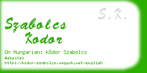 szabolcs kodor business card