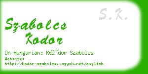 szabolcs kodor business card